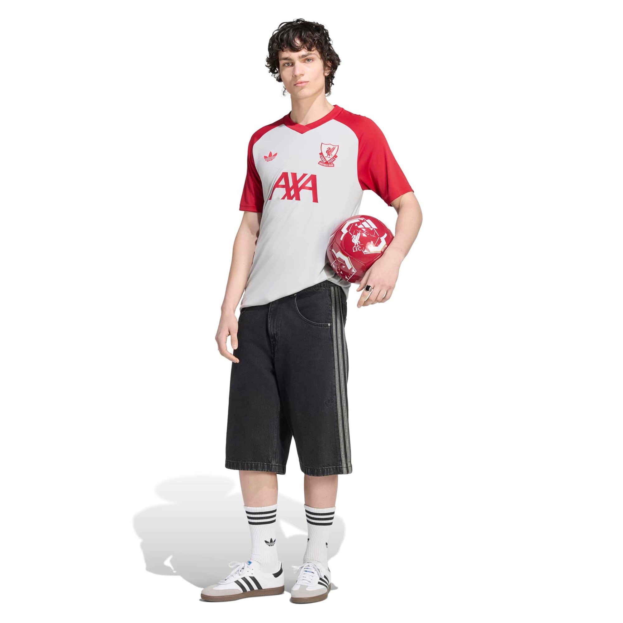 Men's adidas Gray/Red Liverpool 2026/27 Away Pre-Match Top