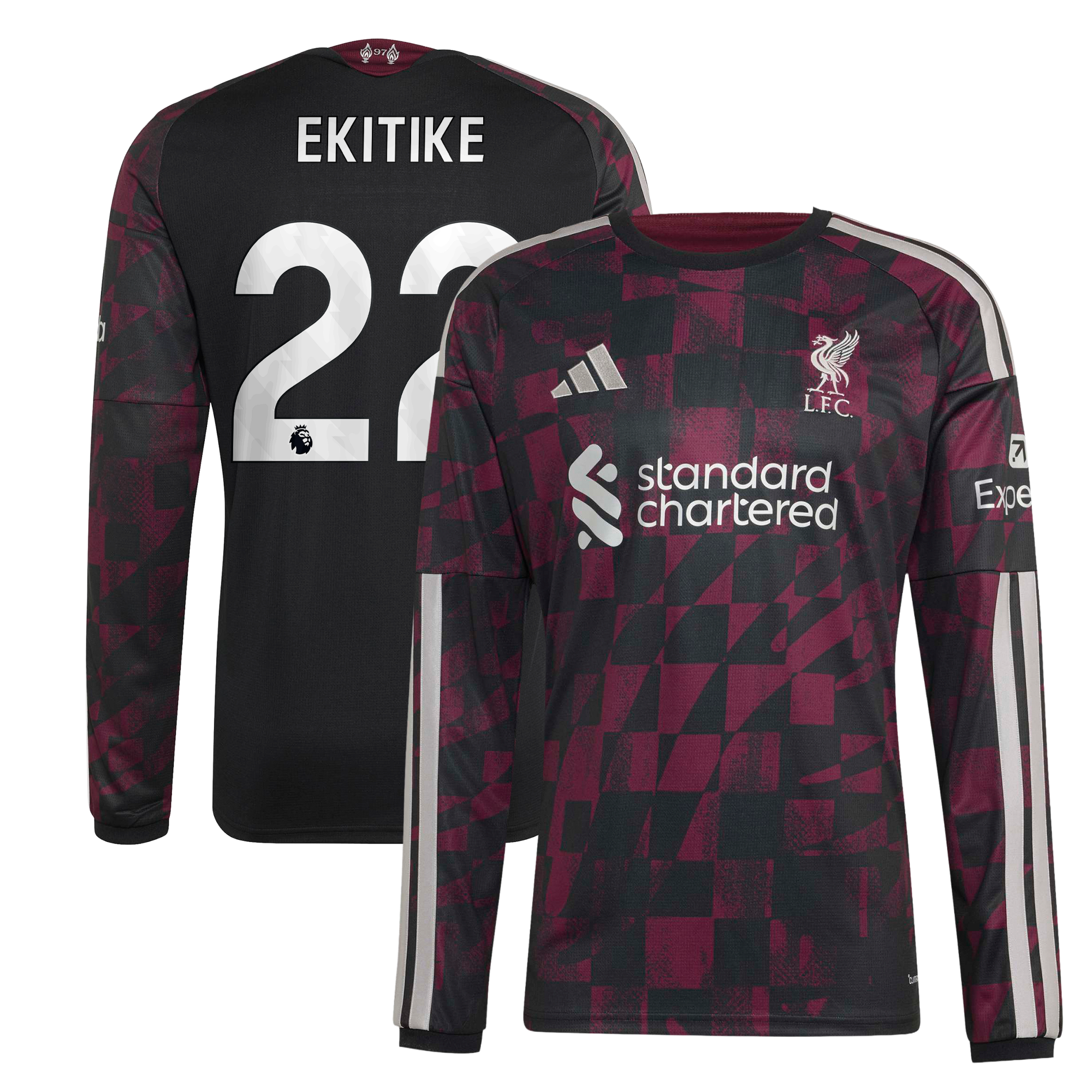 Men's adidas Hugo Ekitike Red Liverpool 2026/27 Home Replica Long Sleeve Jersey