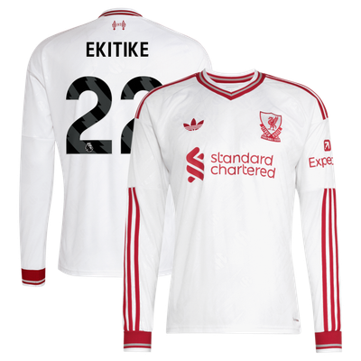 Maillot extérieur réplique manches longues Hugo Ekitike Liverpool adidas 2026/27 - Blanc
