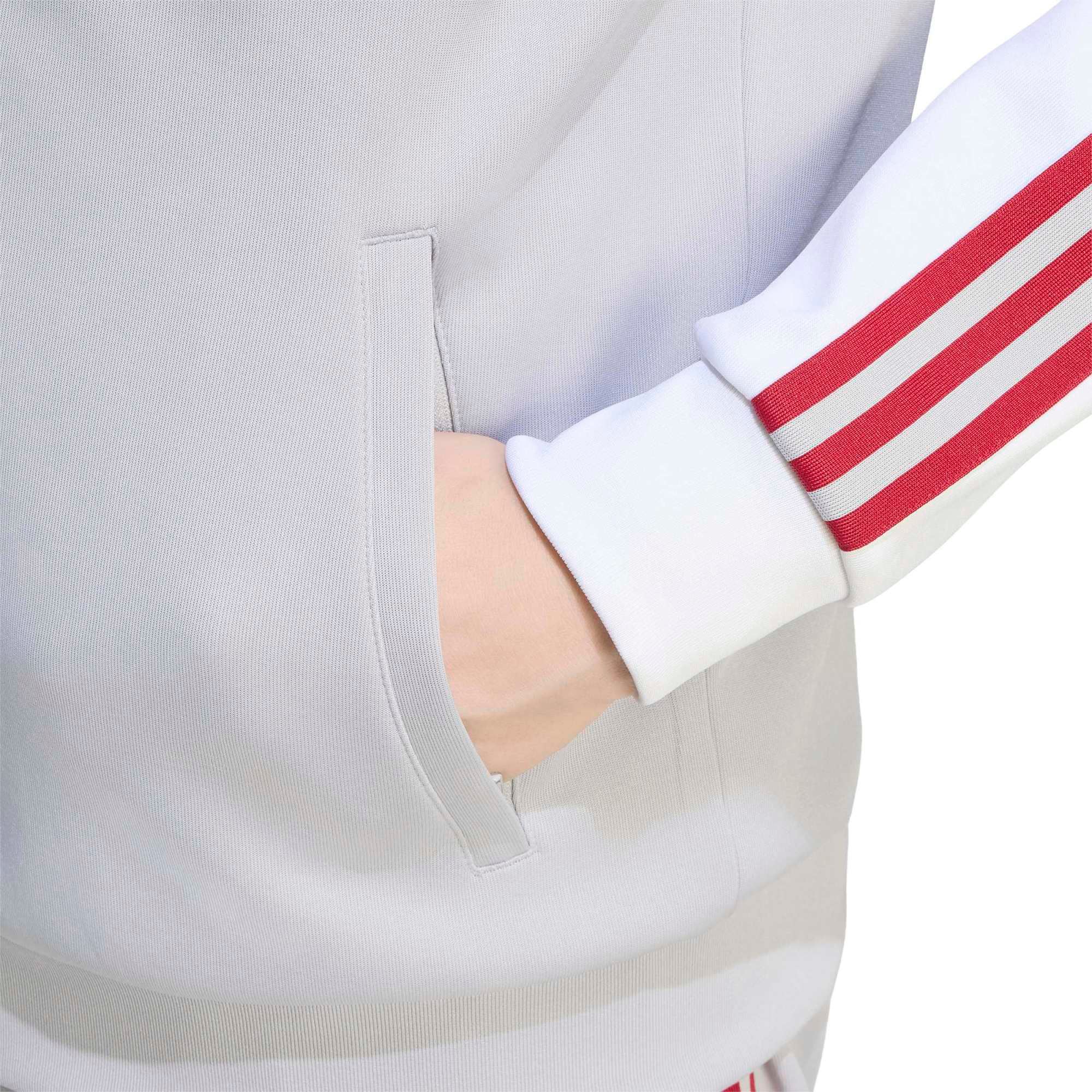 Veste de survêtement zippée adidas Originals Liverpool Icon blanche/grise pour homme
