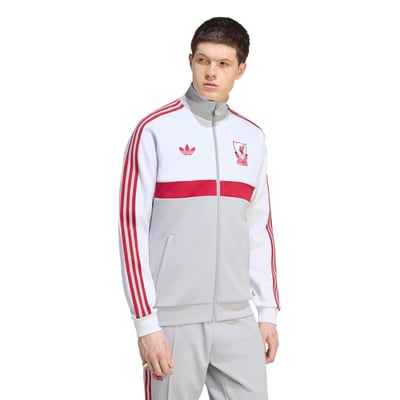 Veste de survêtement zippée Liverpool adidas Originals Icon - Blanc/Gris