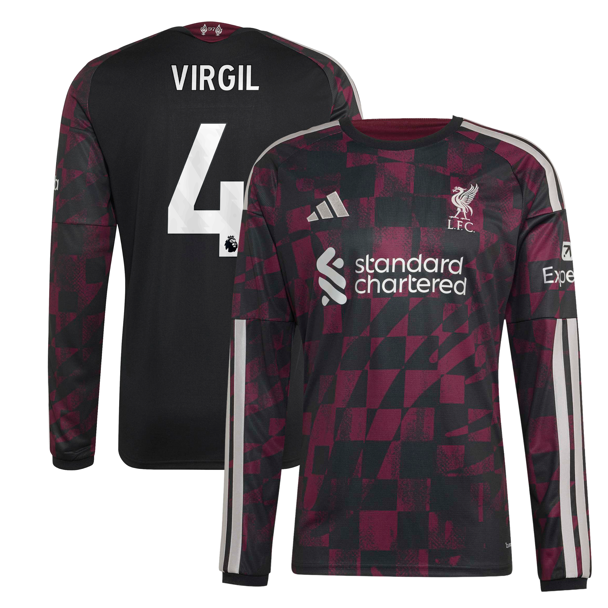 Men's adidas Virgil van Dijk Red Liverpool 2026/27 Home Replica Long Sleeve Jersey
