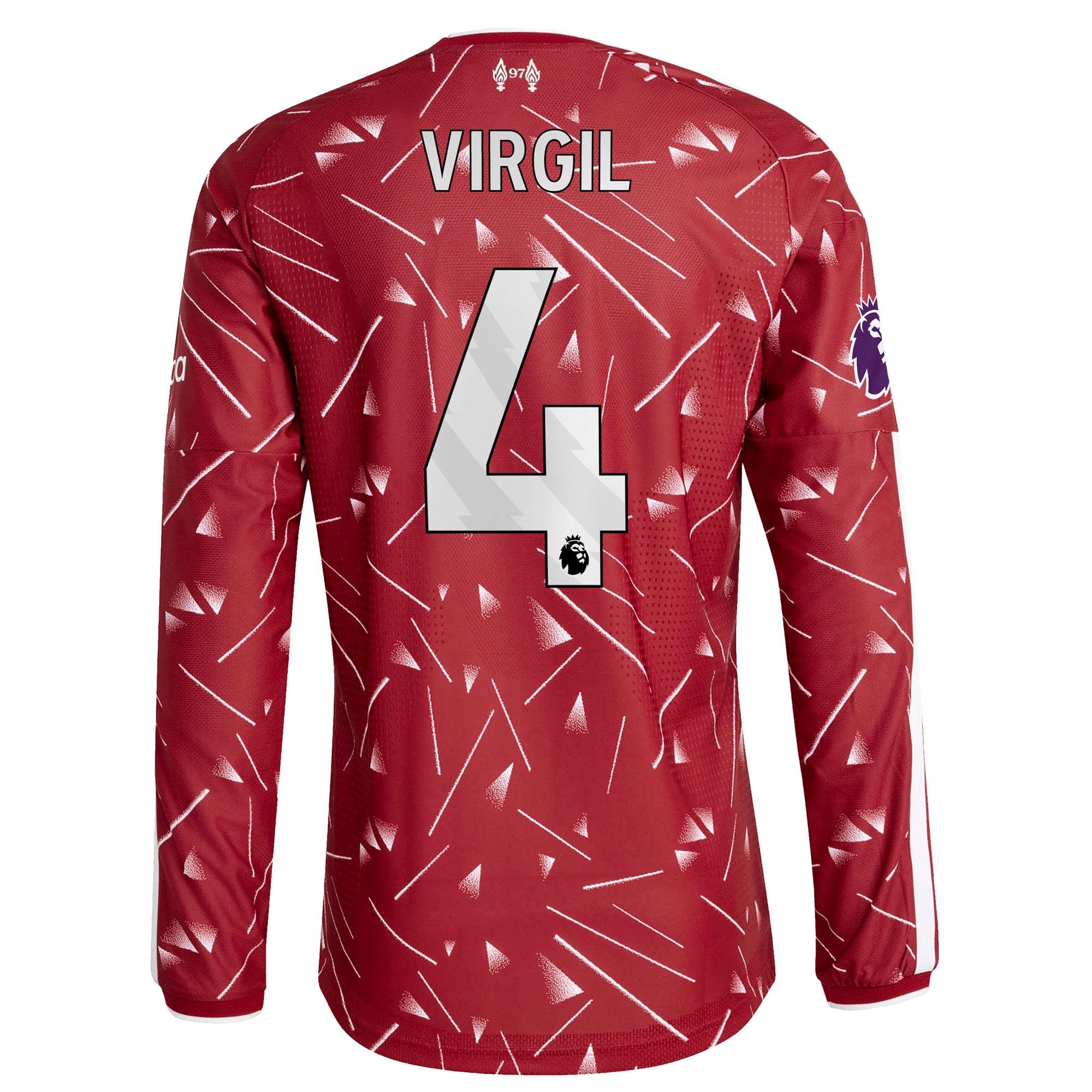 Maillot domicile authentique à manches longues adidas Virgil van Dijk rouge Liverpool 2026/27 pour homme