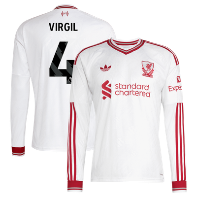 Maillot extérieur réplique manches longues Virgil van Dijk Liverpool adidas 2026/27 - Blanc
