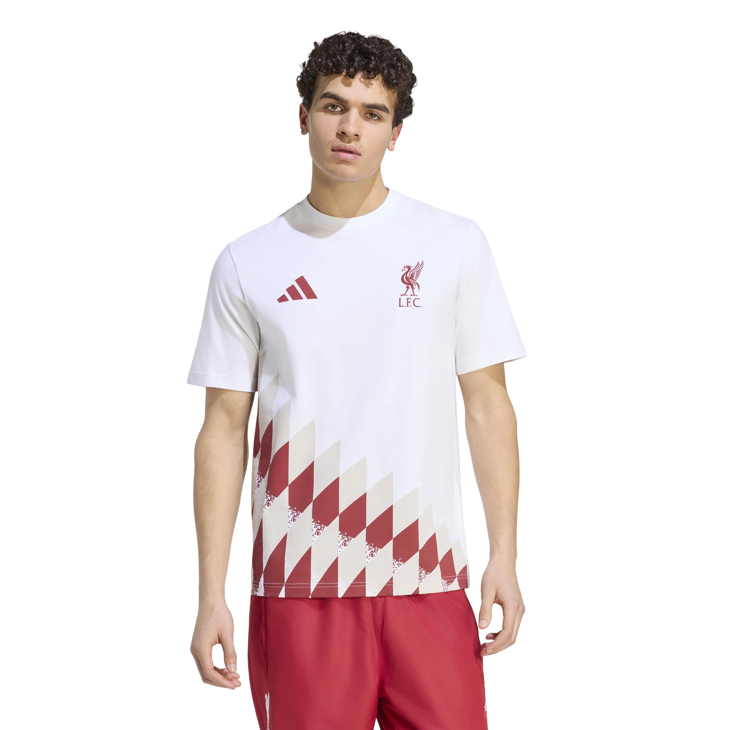 T-shirt graphique adidas blanc Liverpool Stadium Culturewear pour homme