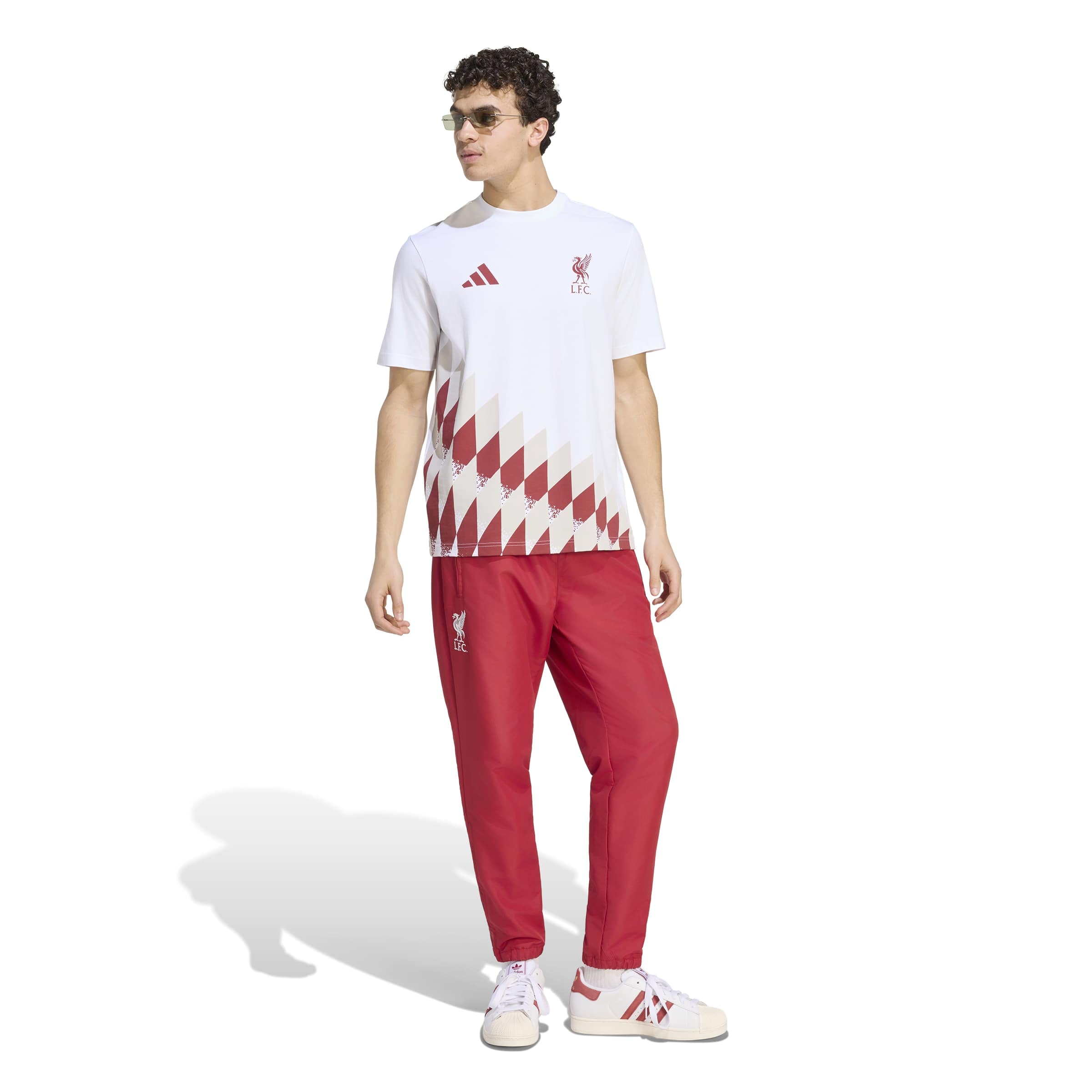 T-shirt graphique adidas blanc Liverpool Stadium Culturewear pour homme