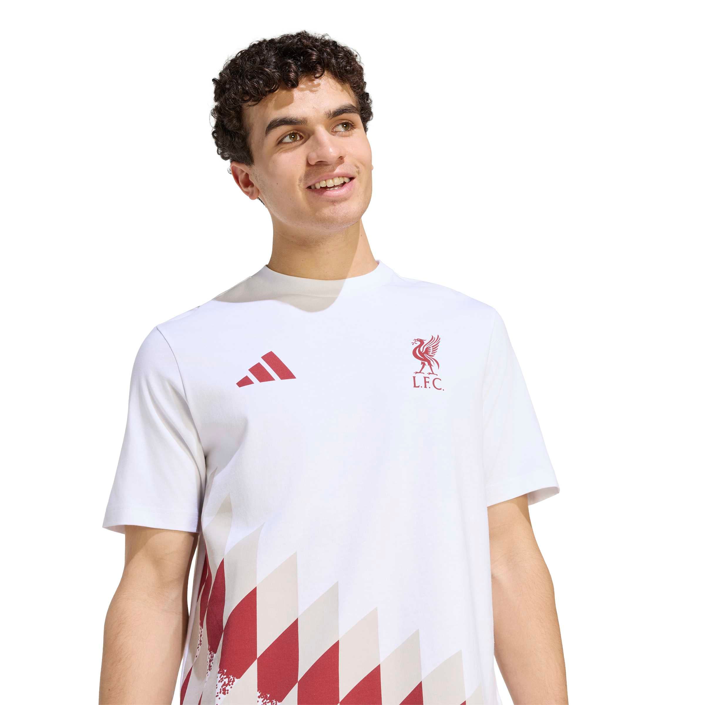 T-shirt graphique adidas blanc Liverpool Stadium Culturewear pour homme