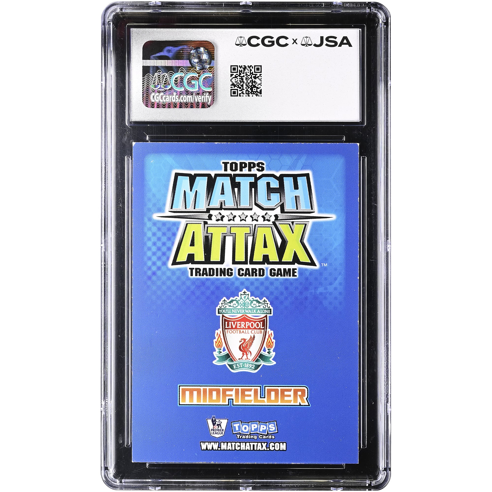Carte autographiée de Xabi Alonso (Liverpool) 2008-09 Topps Match Attax Premier League #NNO, authentifiée CGC Auto 10