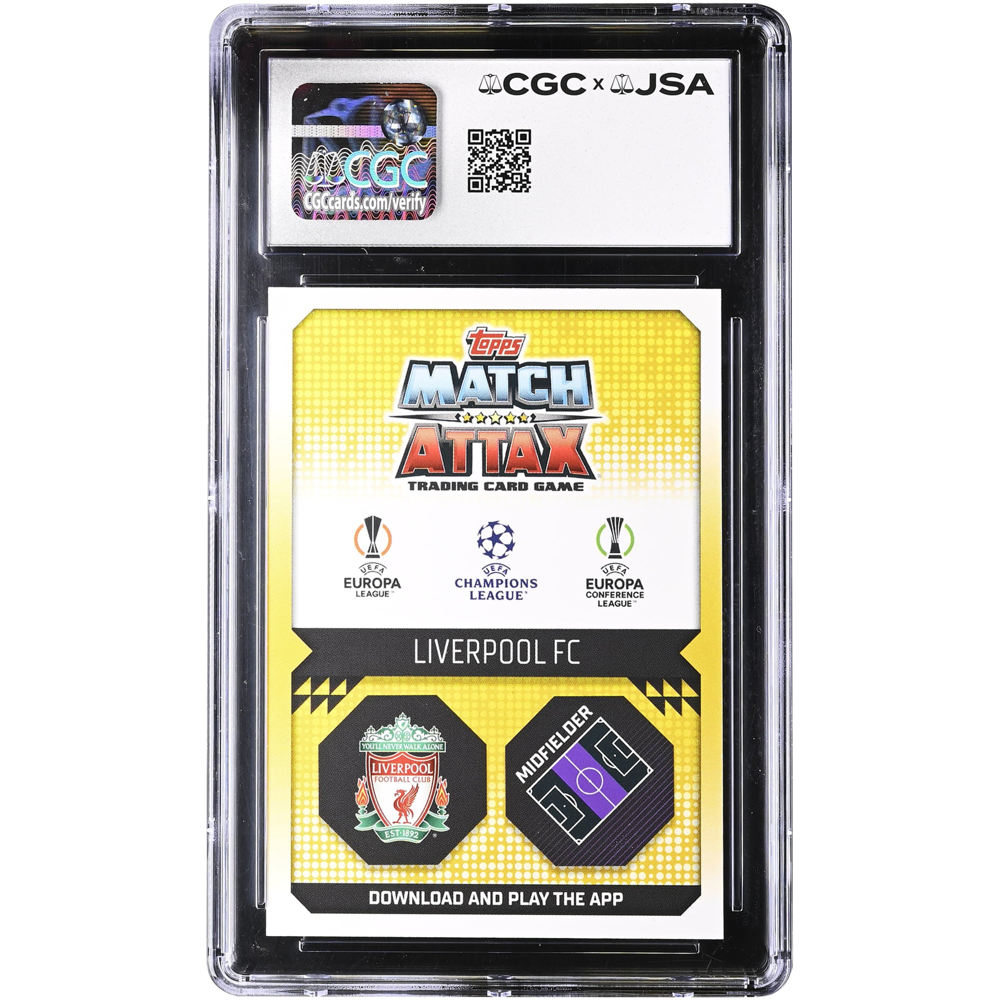 Carte autographiée de Xabi Alonso (Liverpool) 2022-23 Topps Match Attax UCL n° 415, authentifiée CGC 10/10