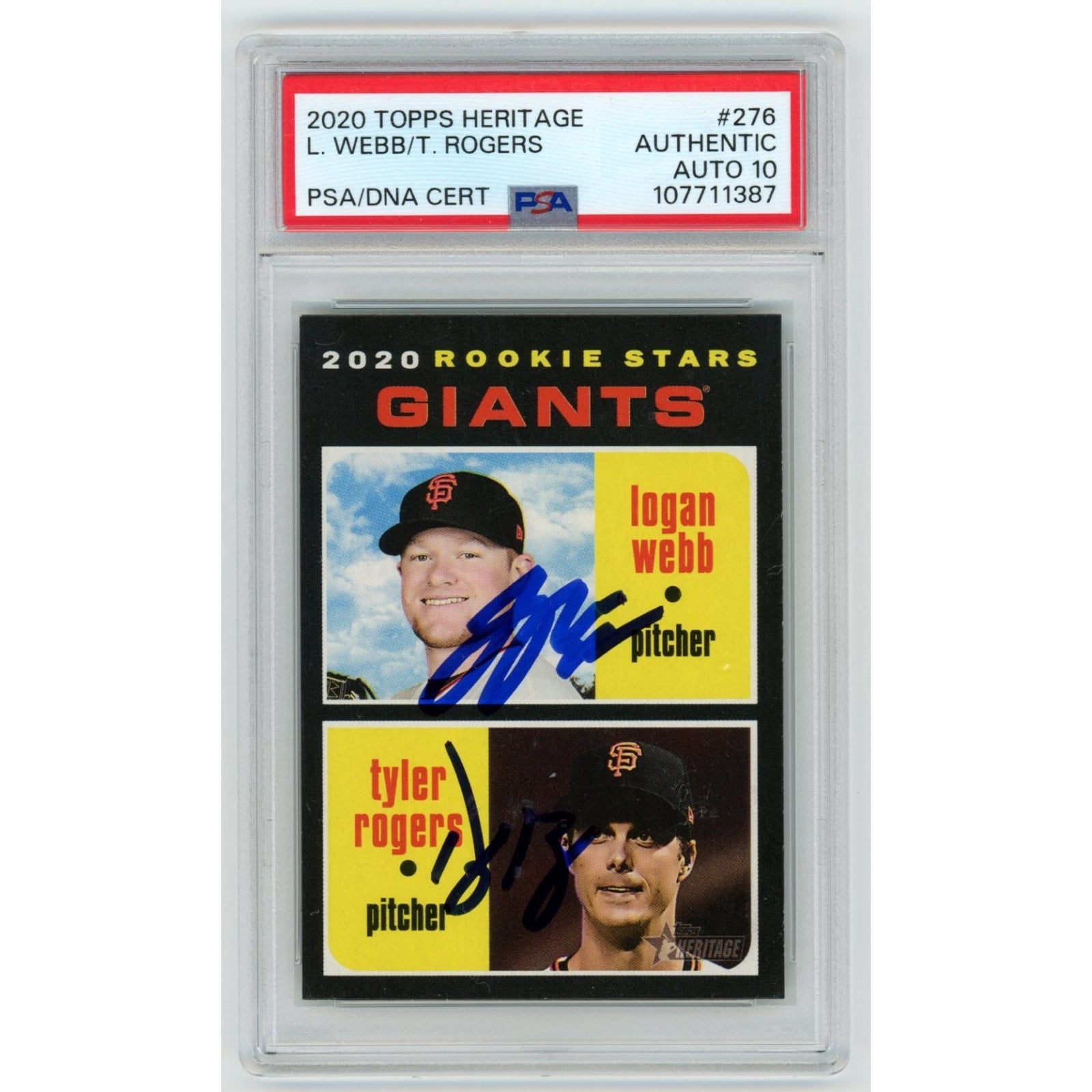 Logan Webb RC Auto 直筆サインカード Topps Bowman MLB Giants 2020 