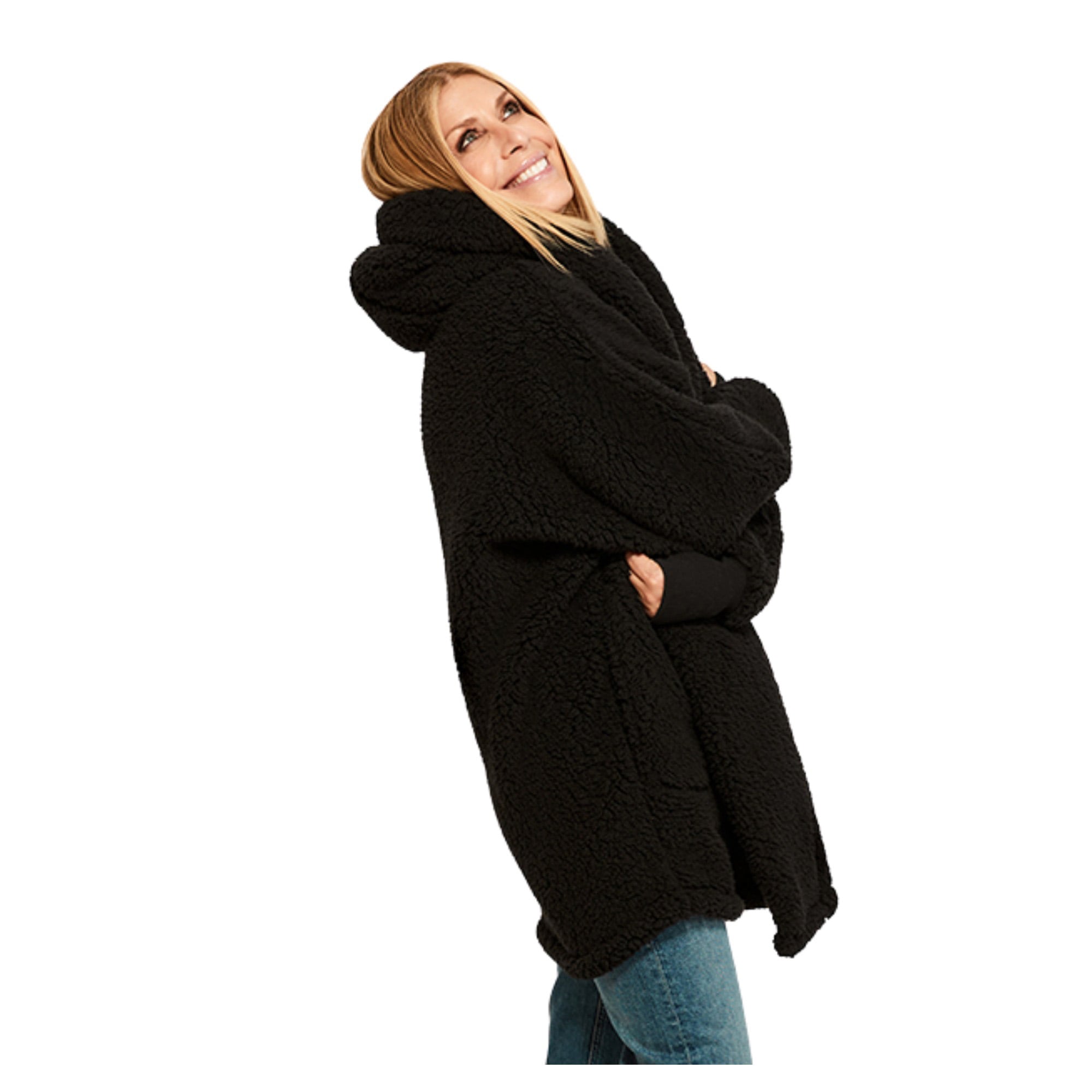 Unisex The Best Lounger World By Jill Martin  Black NBA Breast Cancer Awareness Oversized Bedazzled Lounge Front Button