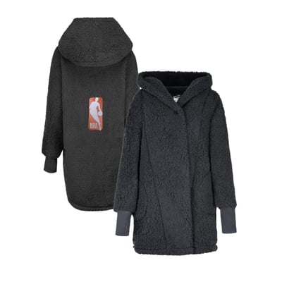  NBA The Best Lounger In The World By Jill Martin Unisex Breast Cancer Awareness Oversized Front Button Lounger - Black