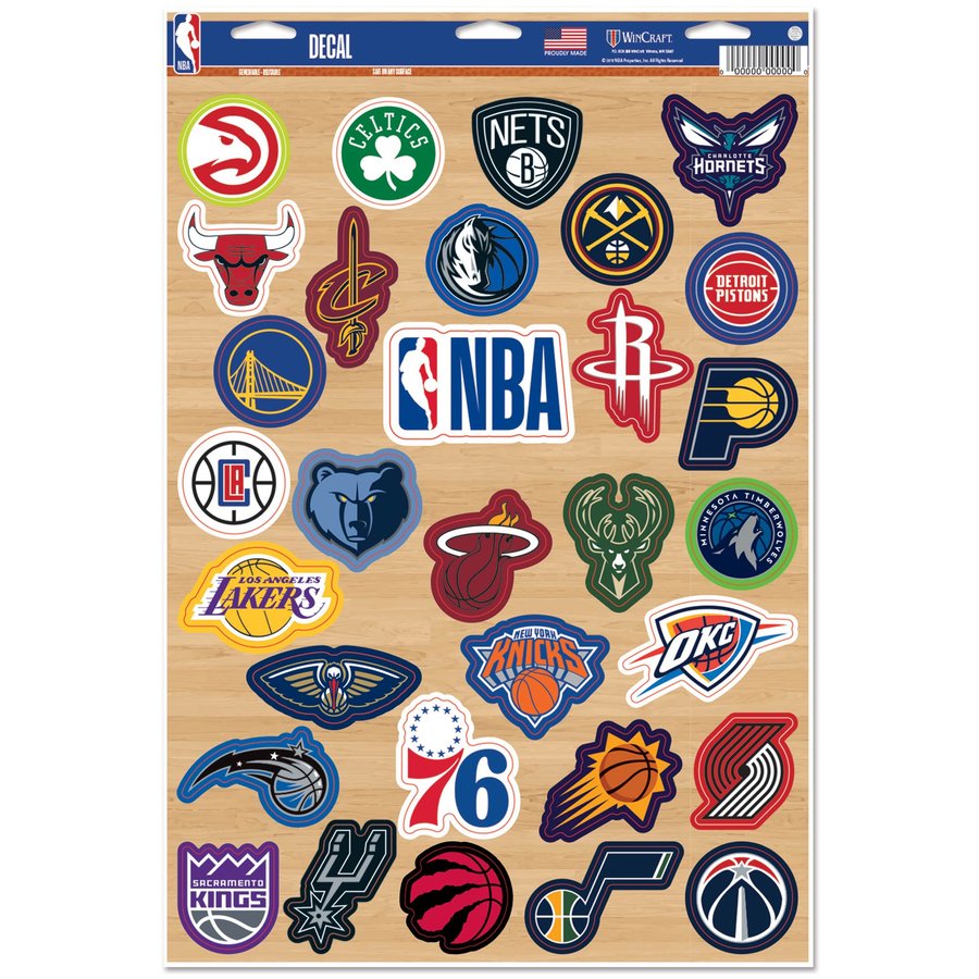 All Nba Teams Names And Logos Nba Decal Stickers Basketball Team