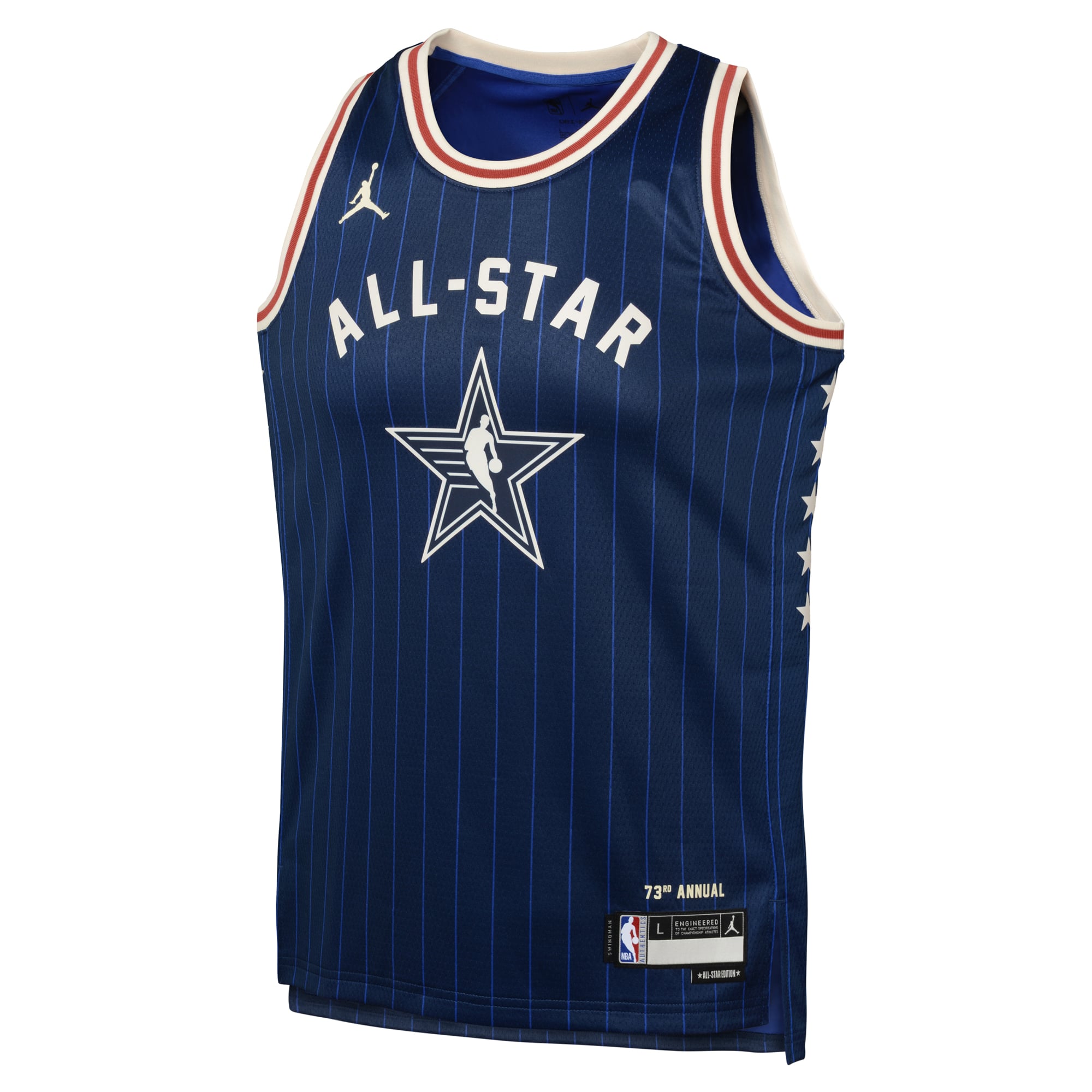 Maillot Swingman Jordan Brand LeBron James bleu marine pour enfant, édition spéciale All-Star Game NBA 2024