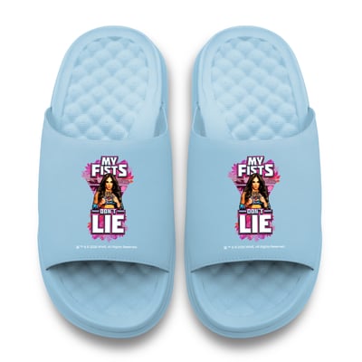 Lola Vice WWE ISlide Unisex Fists Don't Lie Motive Slide Sandals - Blue