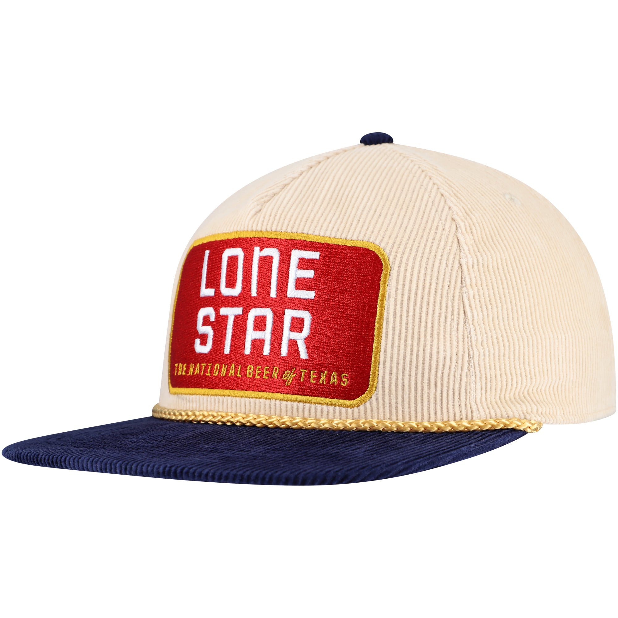 Lone Star Corduroy Rope Golf Snapback Hat - Cream/Navy
