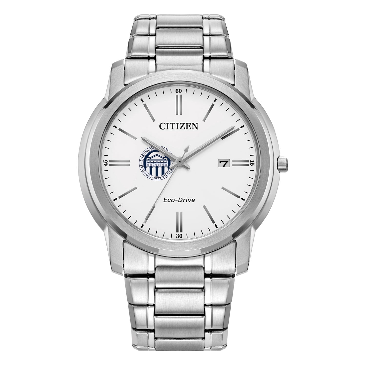Men's Citizen Watch Silver Longwood Lancers EcoDrive White Dial