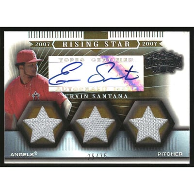 2007 Topps Triple Threads Gold #174b Ervin Santana Jsy AU