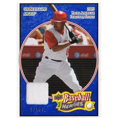 2008 Upper Deck Heroes Jersey Navy Blue #86 Chone Figgins