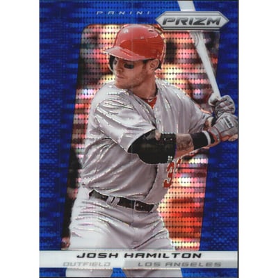 2013 Panini Prizm Prizms Blue Pulsar #151 Josh Hamilton