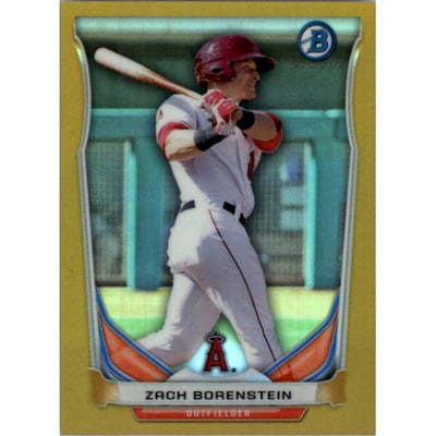 2014 Bowman Chrome Bowman Scout Top 5 Mini Gold Refractors #BMA2 Zach Borenstein