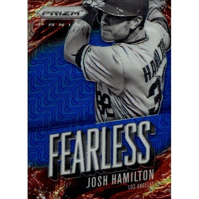 2014 Panini Prizm Fearless Prizms Blue Mojo #19 Josh Hamilton