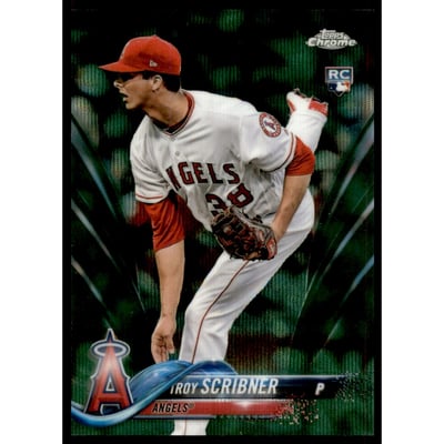 2018 Topps Chrome Green Wave Refractors #164 Troy Scribner