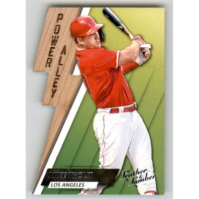 2019 Panini Leather and Lumber Power Alley #13 Mike Trout