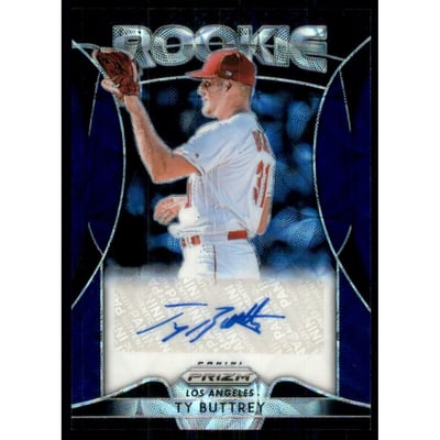 2019 Panini Prizm Rookie Autographs Prizms Navy Blue Kaleidoscope #92 Ty Buttrey/35