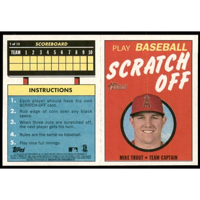 2019 Topps Heritage '70 Topps Scratch Offs #1 Mike Trout