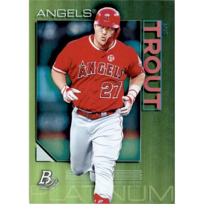 2020 Bowman Platinum Chartreuse #65 Mike Trout
