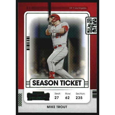 2021 Panini Contenders Season Ticket Green #56 Mike Trout