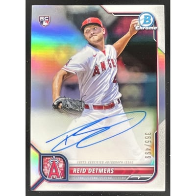 2022 Bowman Chrome Rookie Autographs Refractor #CRA-RD Reid Detmers RC Auto /499