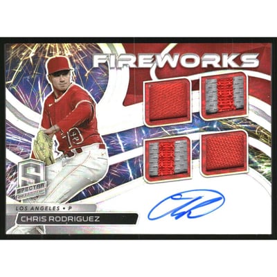 2022 Panini Chronicles Spectra Fireworks Fabric Signatures #1 Chris Rodriguez