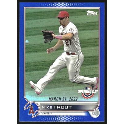 2022 Topps Opening Day Blue Foil #27 Mike Trout