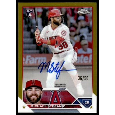 2023 Topps Chrome Rookie Autographs Gold Refractors #RAMST Michael Stefanic