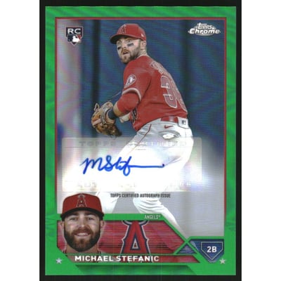 2023 Topps Chrome Update Autographs Green Refractors #ACMS Michael Stefanic