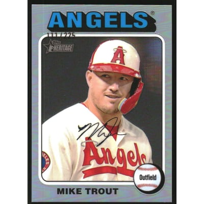 2024 Topps Heritage Chrome Silver Refractors #52 Mike Trout HN/225