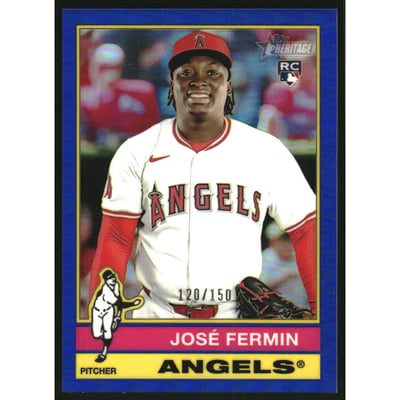 2025 Topps Heritage Chrome Blue Refractors #526 Jose Fermin