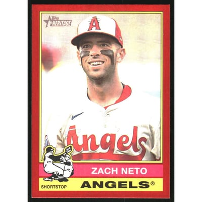2025 Topps Heritage Red Border #396 Zach Neto