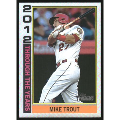 2025 Topps Heritage Through the Years Holographic #TTY20 Mike Trout