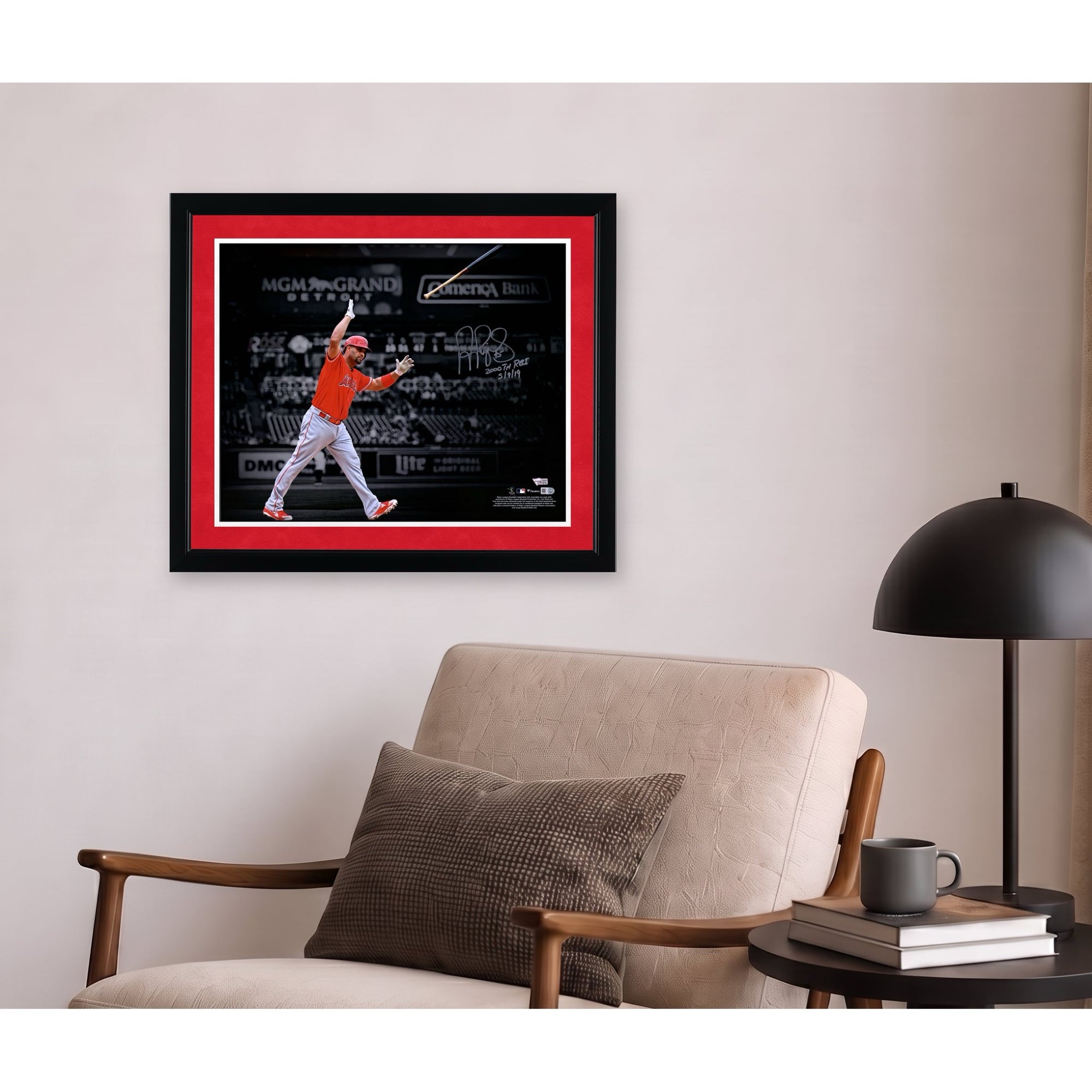 Albert Pujols Los Angeles Angels Autographed 16" x 20" Spotlight Photograph with "2000th RBI 5/9/19" Inscription