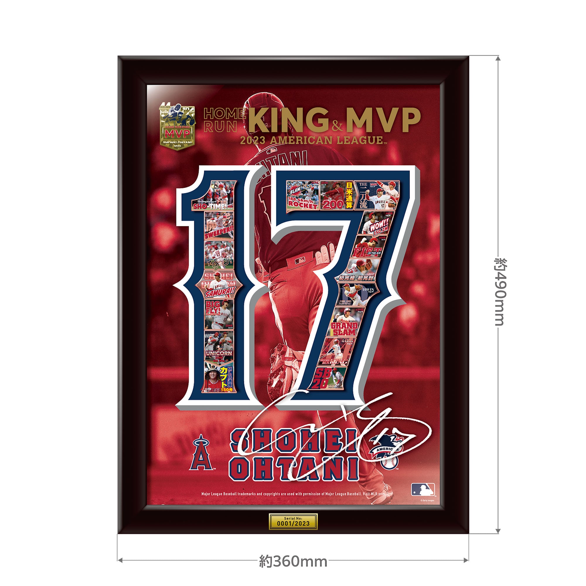 エンゼルス 大谷翔平 アメリカンリーグ ホームラン王＆MVP 2023 額装 