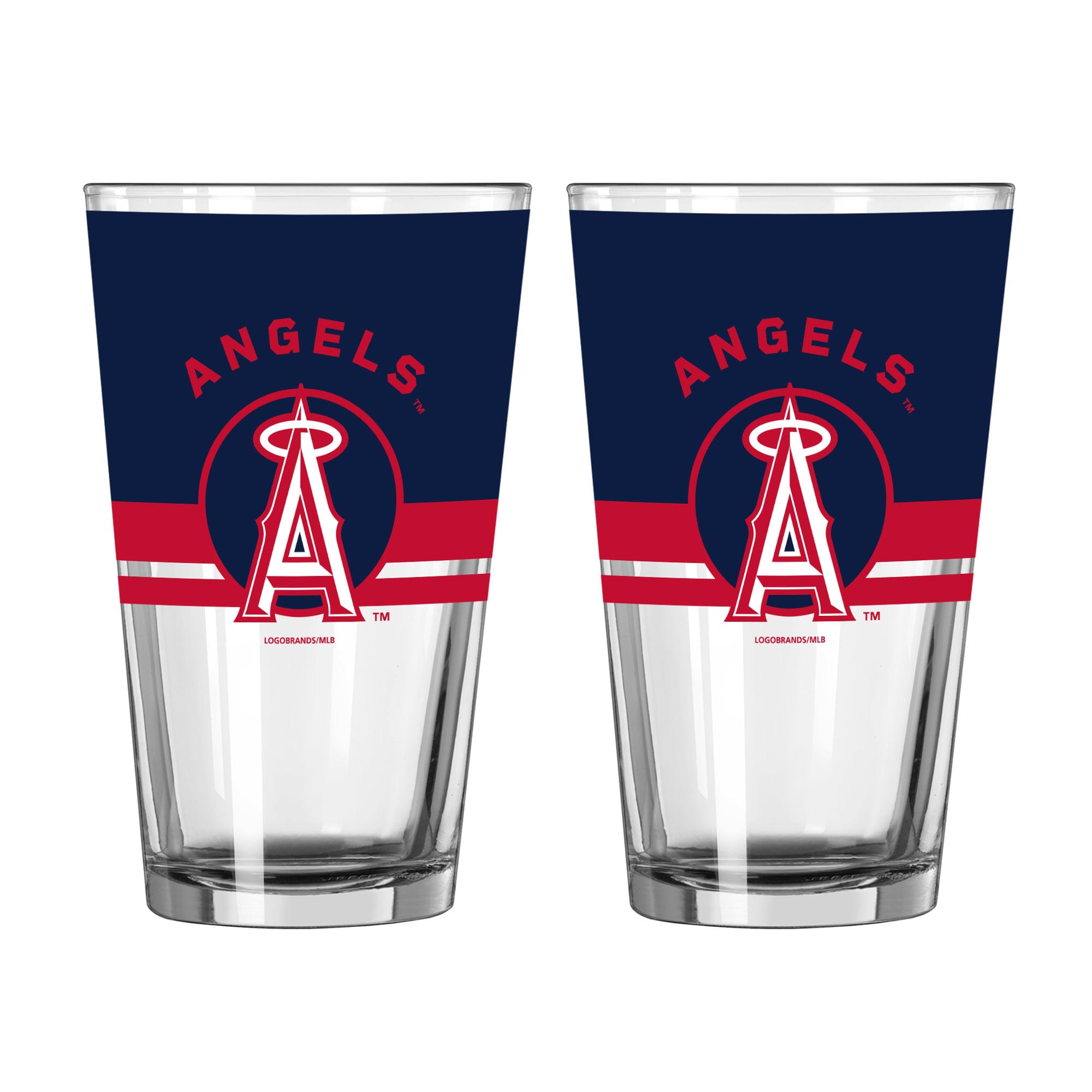 Ensemble de deux verres à bière Horizon 16 oz Logo Brands Los Angeles Angels