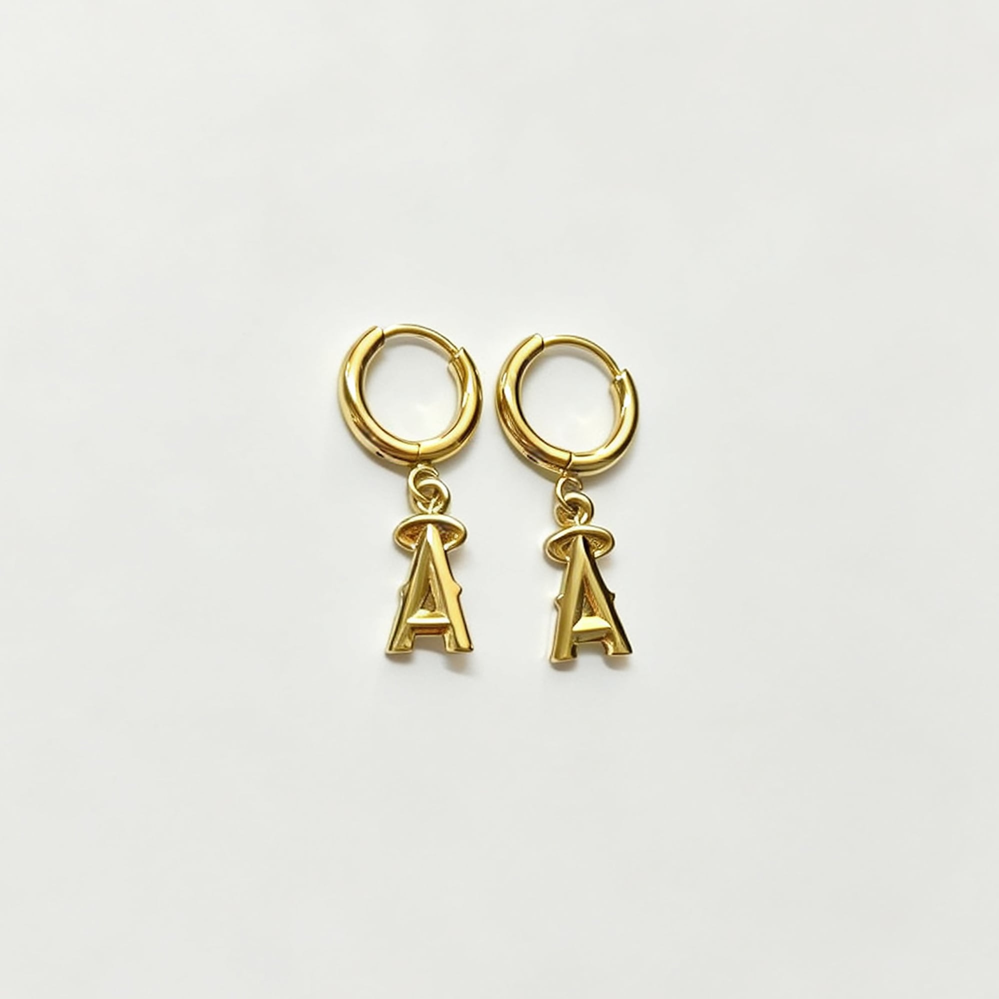 LUV AJ Los Angeles Angels Logo Charm Huggie Earrings