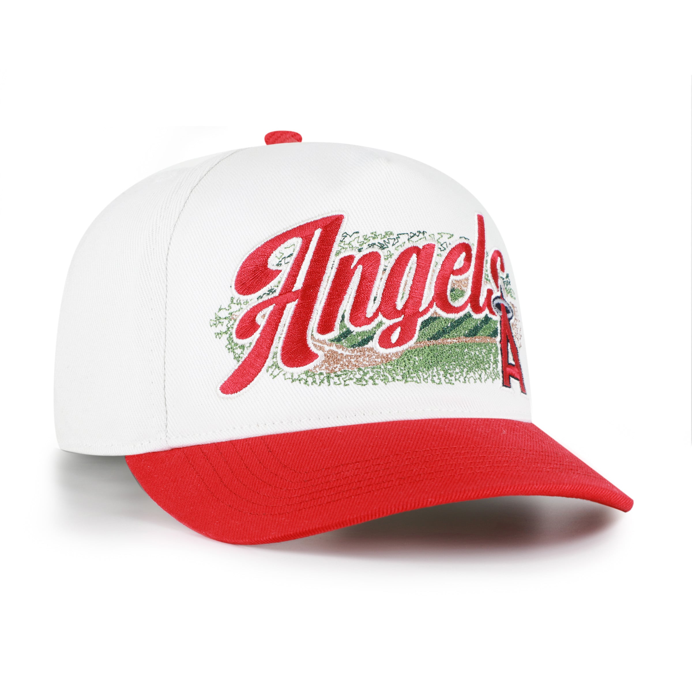 Men's '47 White/Red Los Angeles Angels Enfield Hitch Adjustable Hat