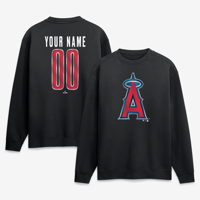 Los Angeles Angels  Metallic Mascot Personalized Name & Number Sweatshirt - Black