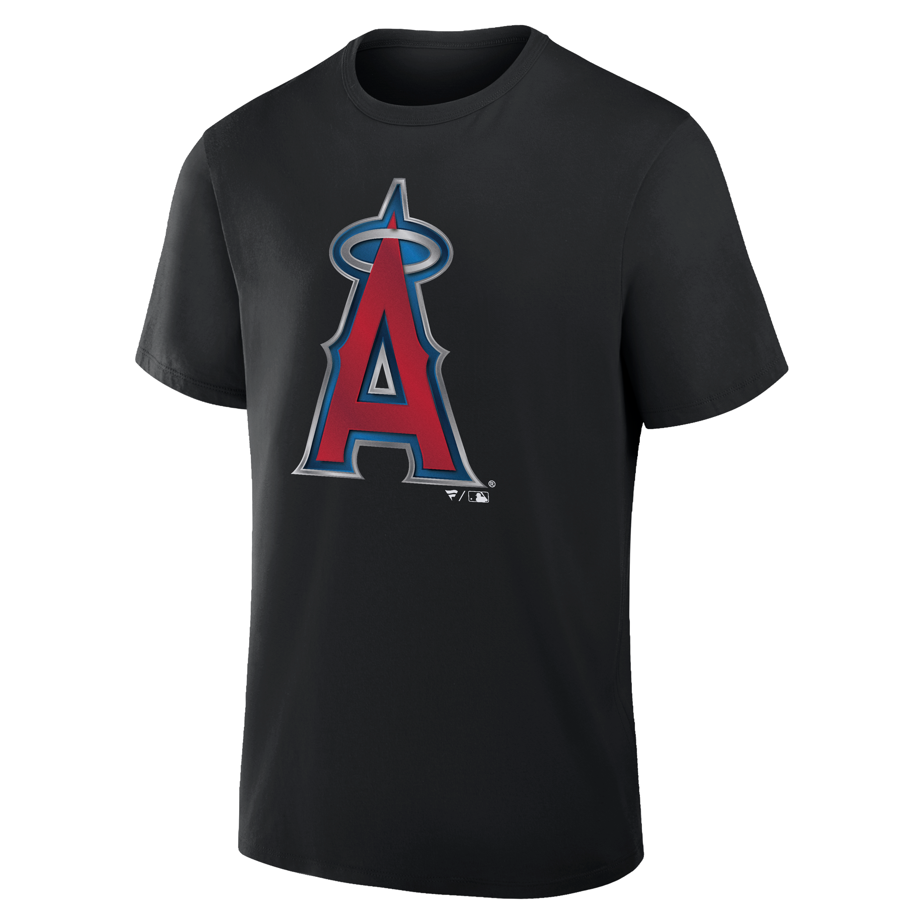 T-shirt noir pour homme Los Angeles Angels avec mascotte métallique