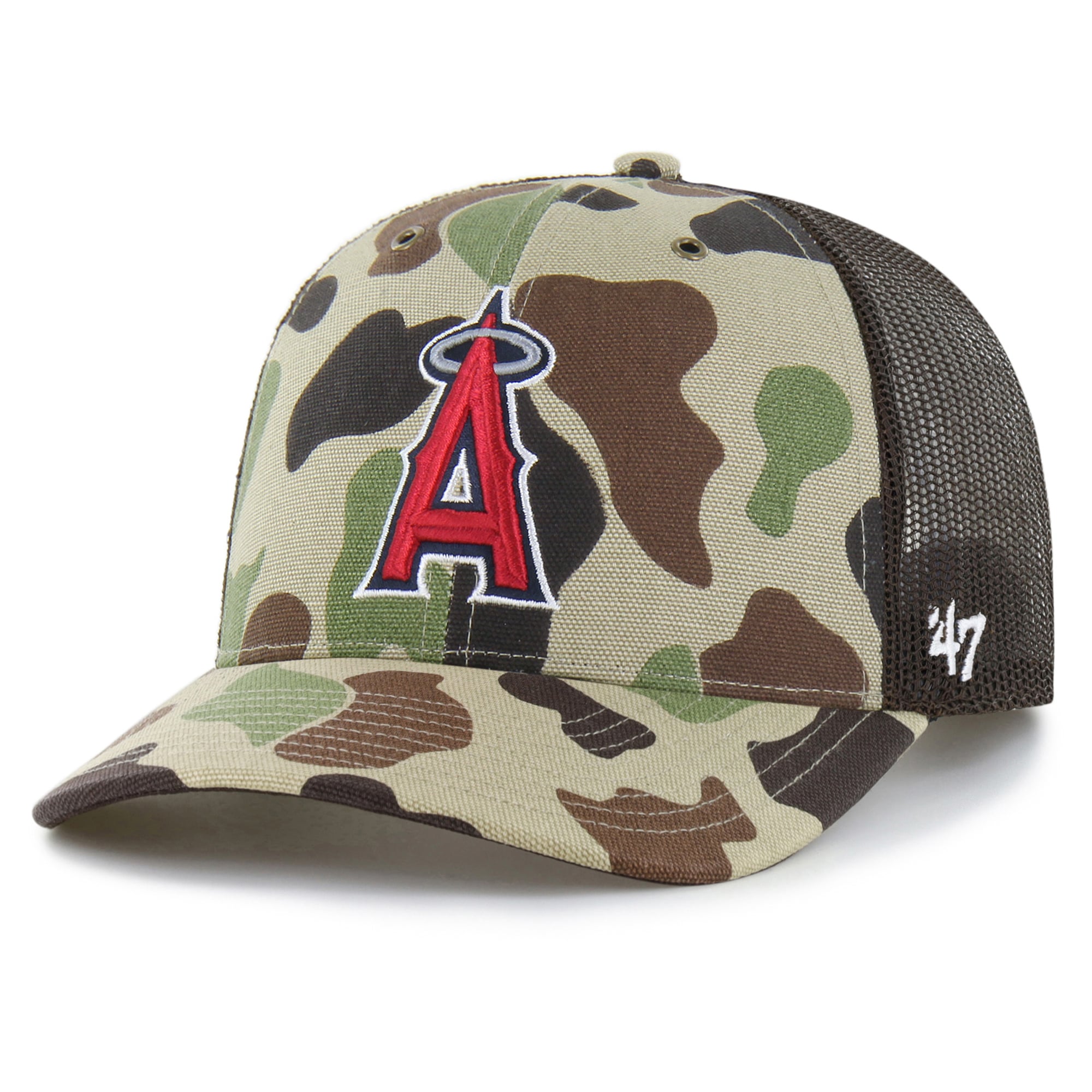 Casquette trucker ajustable Carhartt x '47 Camo Los Angeles Angels Duck pour homme