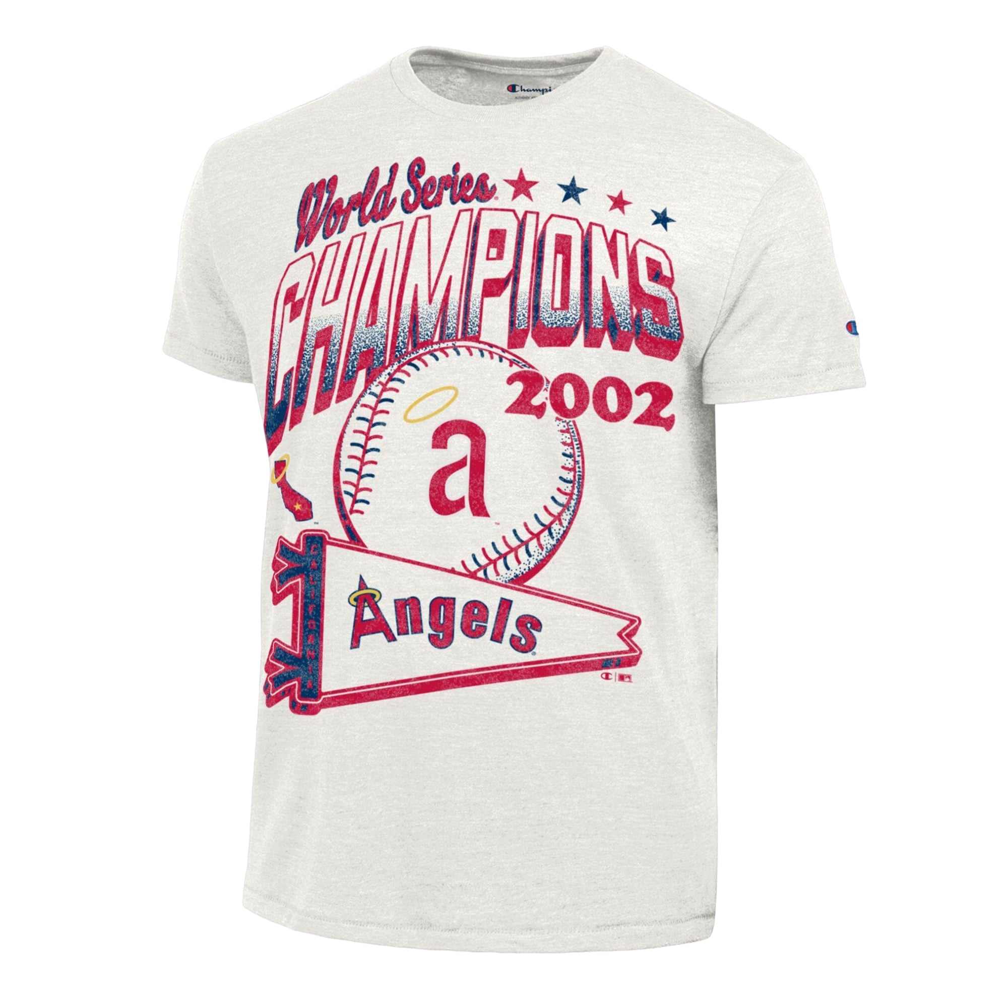 Men's Champion Cream Los Angeles Angels Winning Tradition Cooperstown Collection Tri-Blend T-Shirt